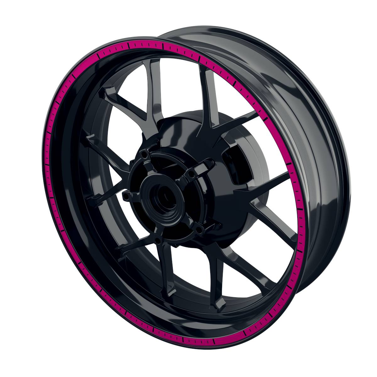 Felgenrandaufkleber V4 schwarz pink