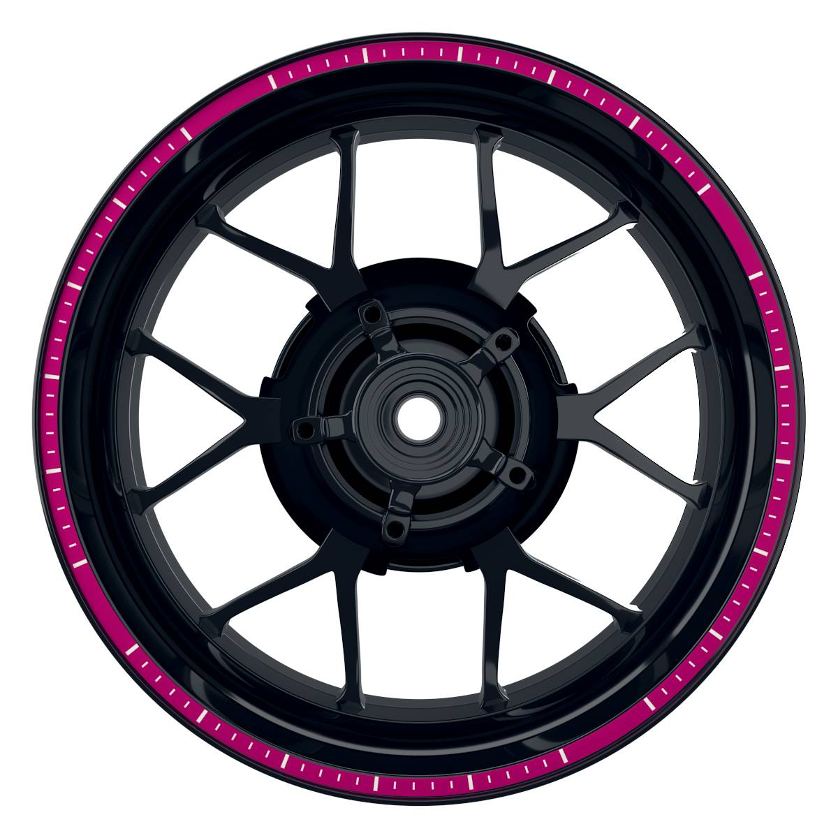 Felgenrandaufkleber V4 weiss pink Frontansicht