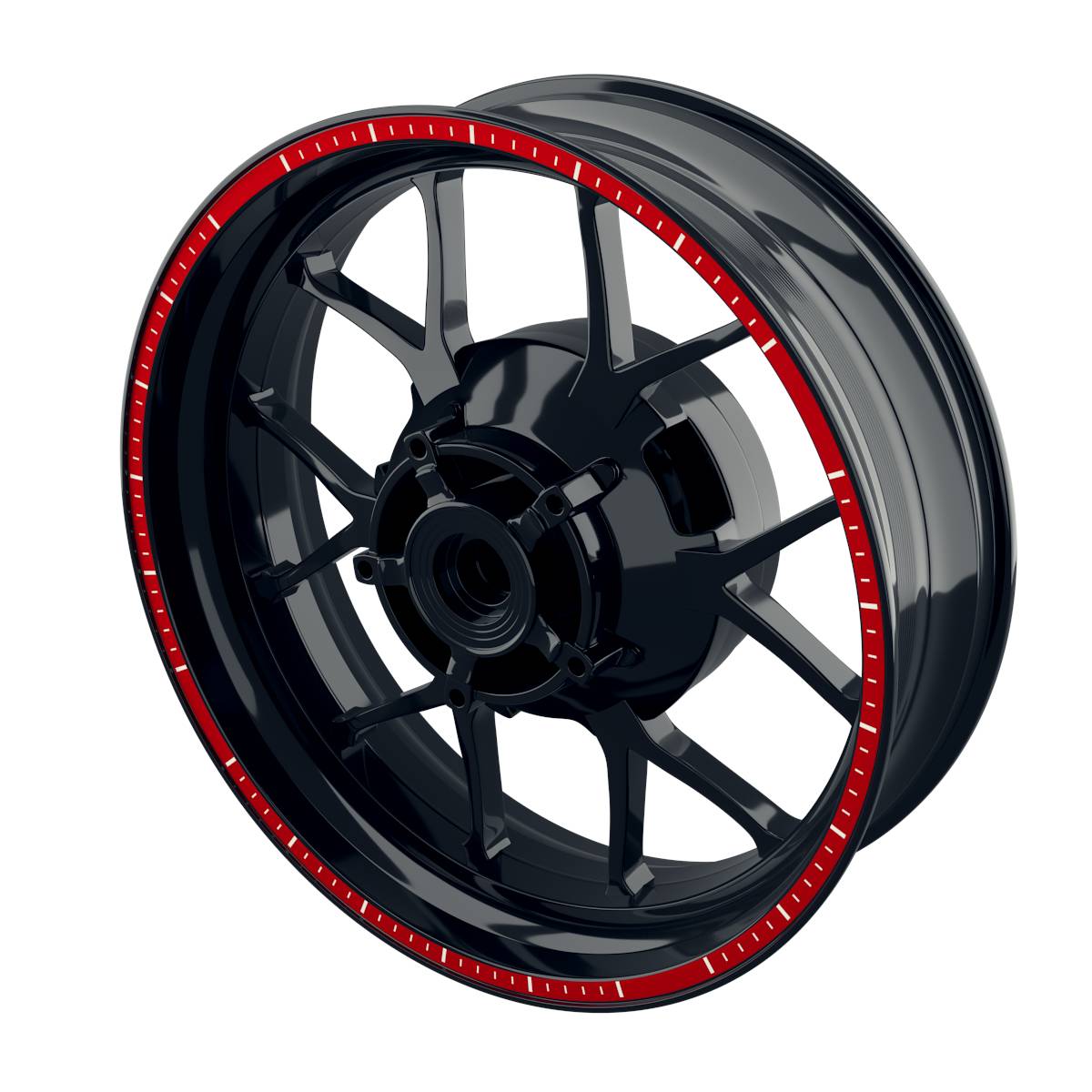 Felgenrandaufkleber V4 weiss rot