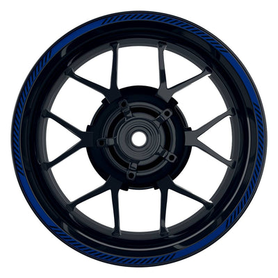 Felgenrandaufkleber V6 schwarz blau Frontansicht