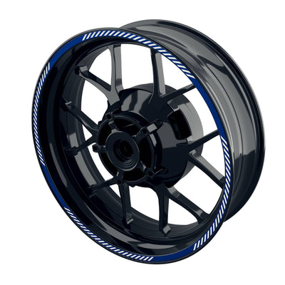 Felgenrandaufkleber V6 weiss blau