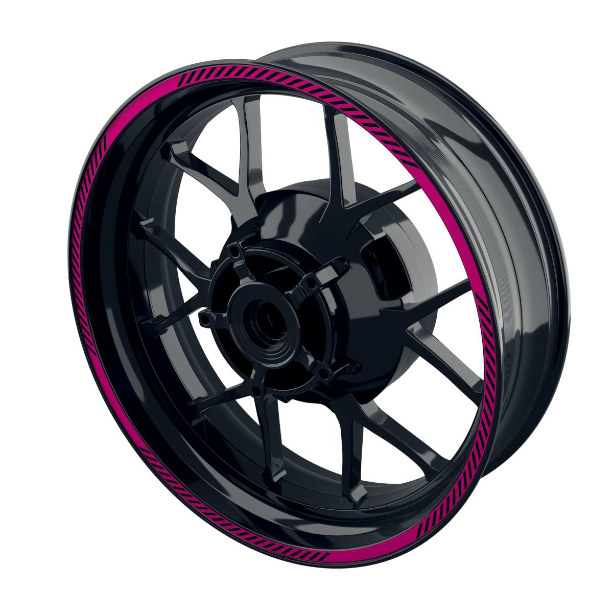 Felgenrandaufkleber V6 schwarz pink