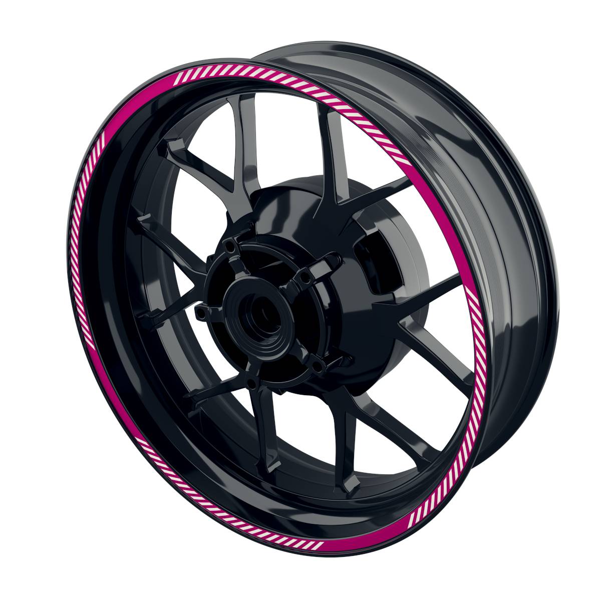 Felgenrandaufkleber V6 weiss pink