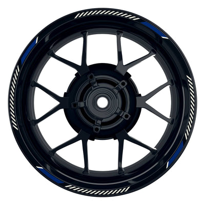 Felgenrandaufkleber V7 schwarz blau Frontansicht