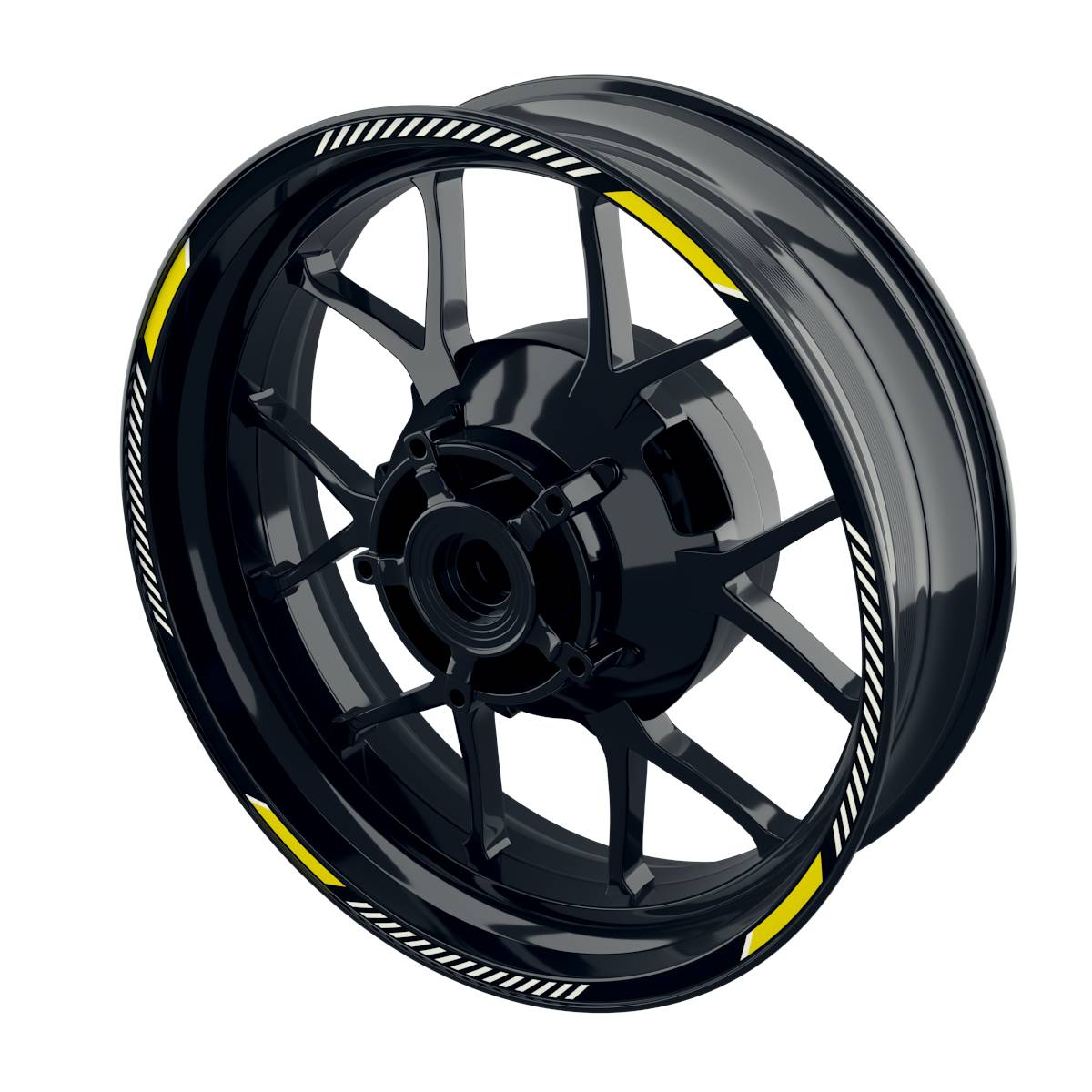 Felgenrandaufkleber V7 schwarz gelb