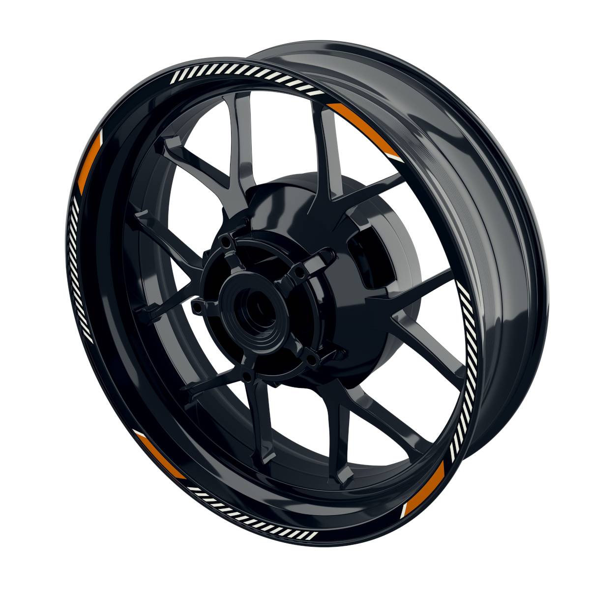 Felgenrandaufkleber V7 schwarz orange