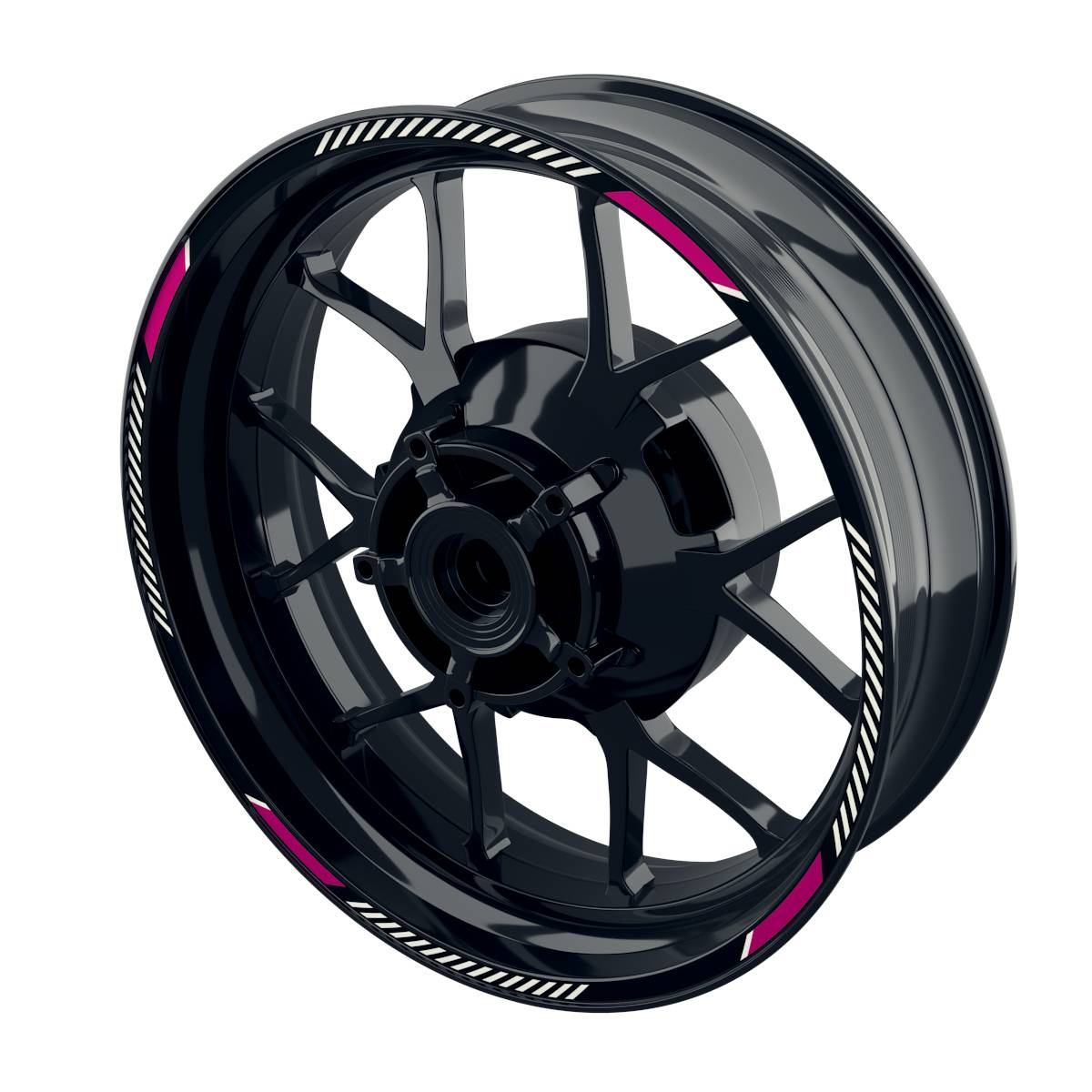 Felgenrandaufkleber V7 schwarz pink
