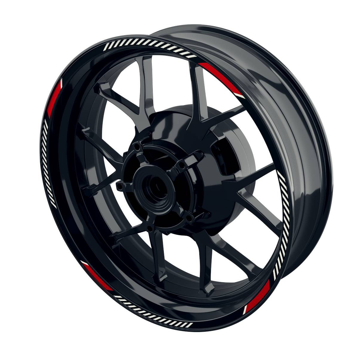 Felgenrandaufkleber V7 schwarz rot