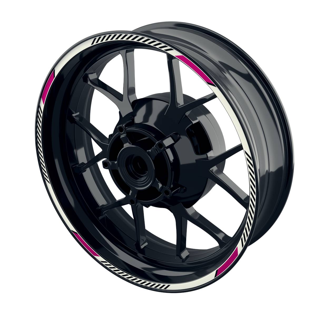 Felgenrandaufkleber V7 weiss pink