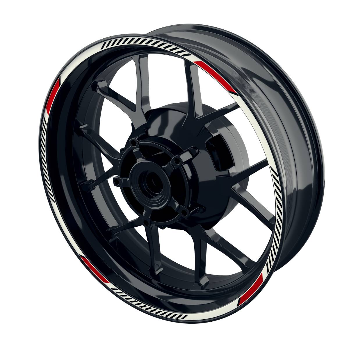 Felgenrandaufkleber V7 weiss rot