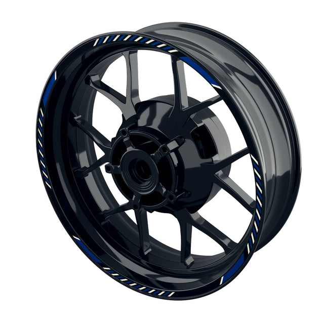 Felgenrandaufkleber V8 schwarz blau