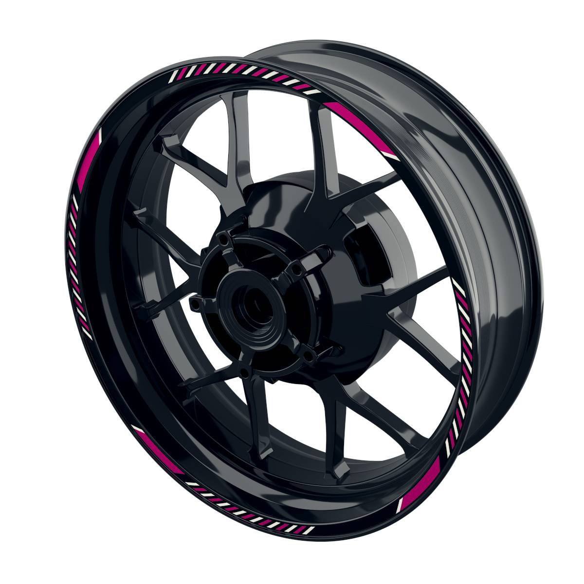 Felgenrandaufkleber V8 schwarz pink