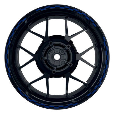 Felgenrandaufkleber V9 schwarz blau Frontansicht
