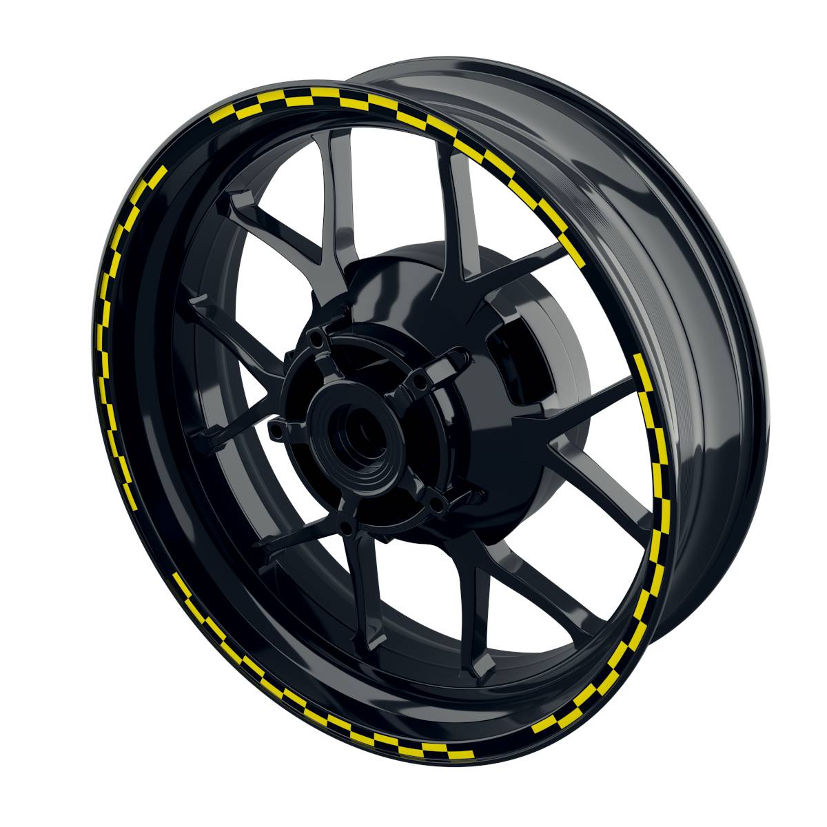 Felgenrandaufkleber V9 schwarz gelb