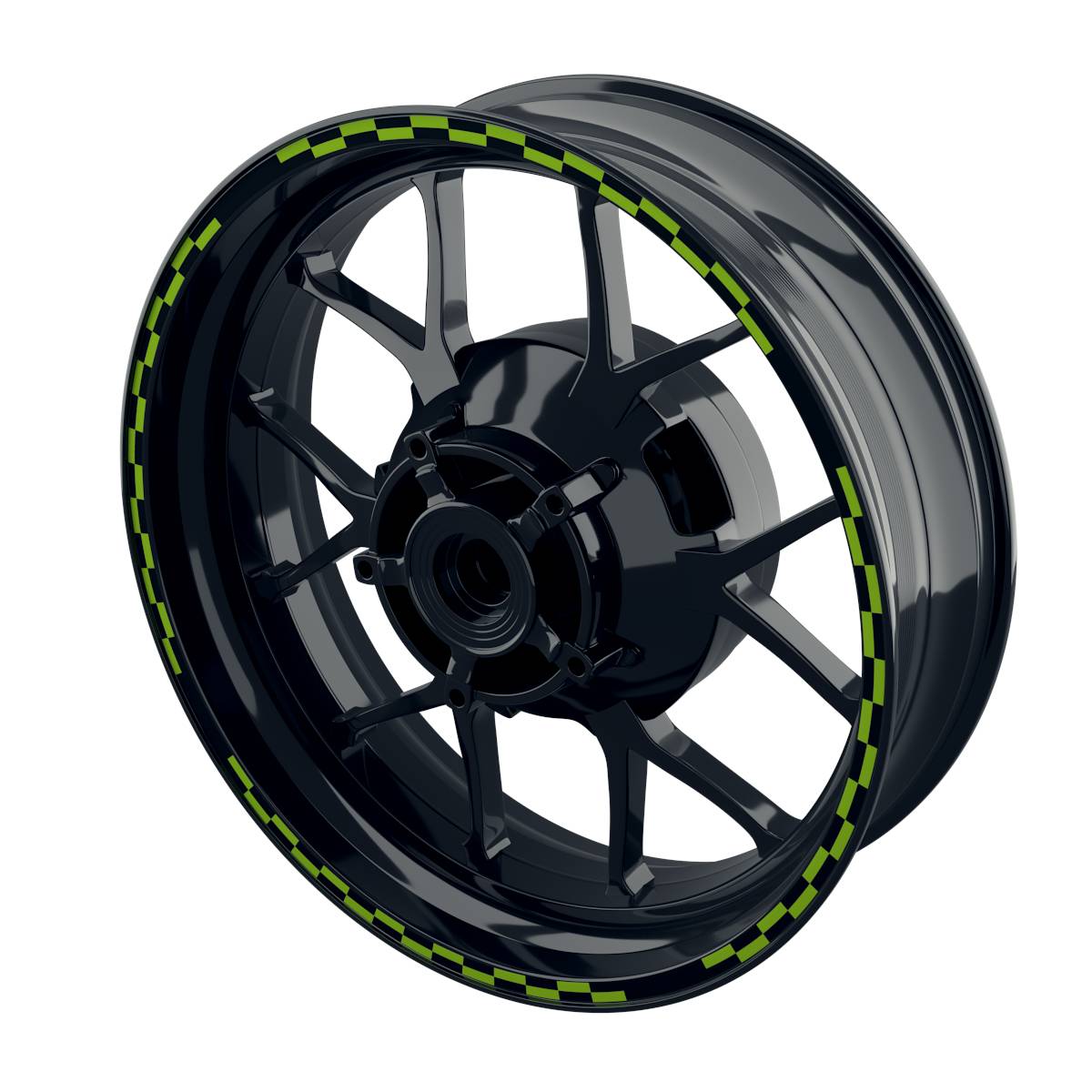 Felgenrandaufkleber V9 schwarz gruen