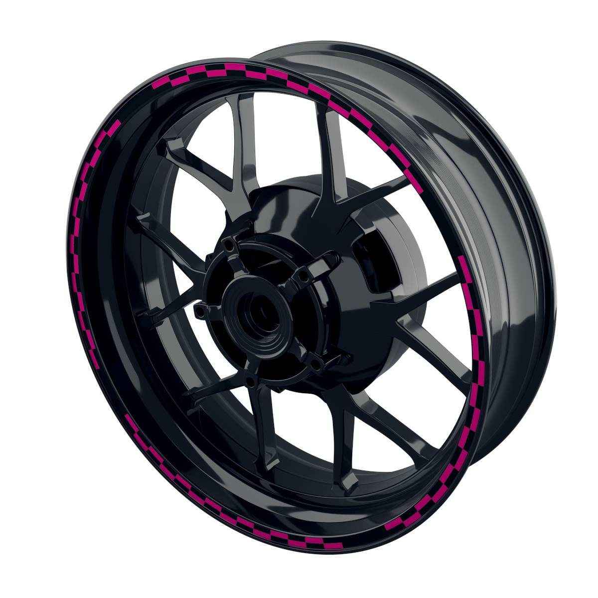 Felgenrandaufkleber V9 schwarz pink