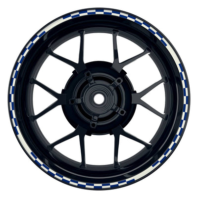 Felgenrandaufkleber V9 weiss blau Frontansicht