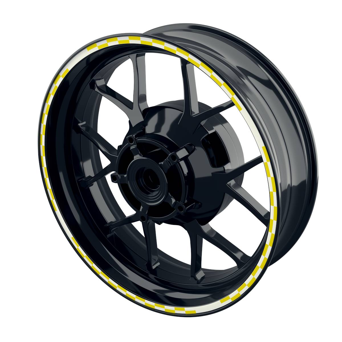 Felgenrandaufkleber V9 weiss gelb