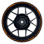 Felgenrandaufkleber V10 schwarz orange Frontansicht