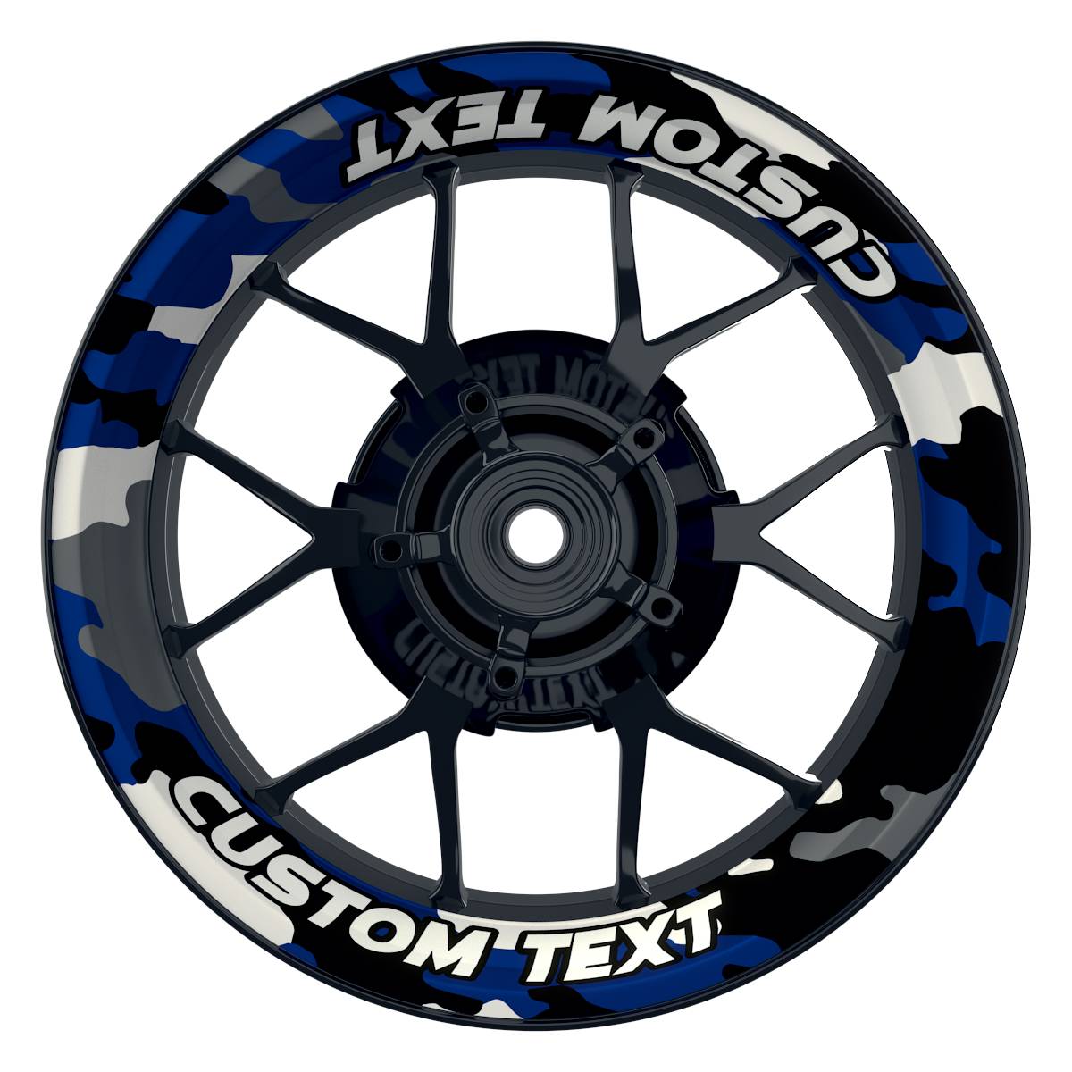 Individuelle Felgenaufkleber "Camouflage" blau Premium Wheelsticker keine