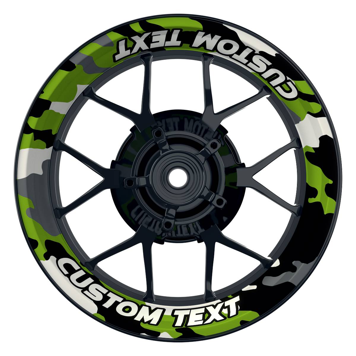 Individuelle Felgenaufkleber "Camouflage" grün Premium Wheelsticker keine