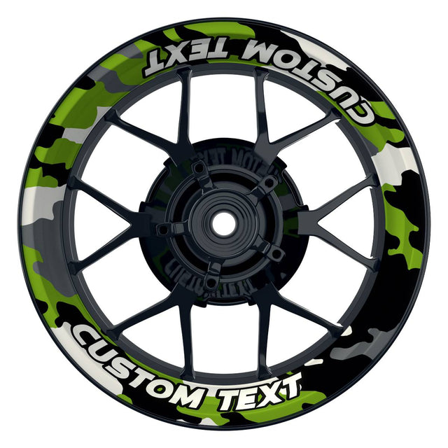 Individuelle Felgenaufkleber "Camouflage" grün Premium Wheelsticker keine