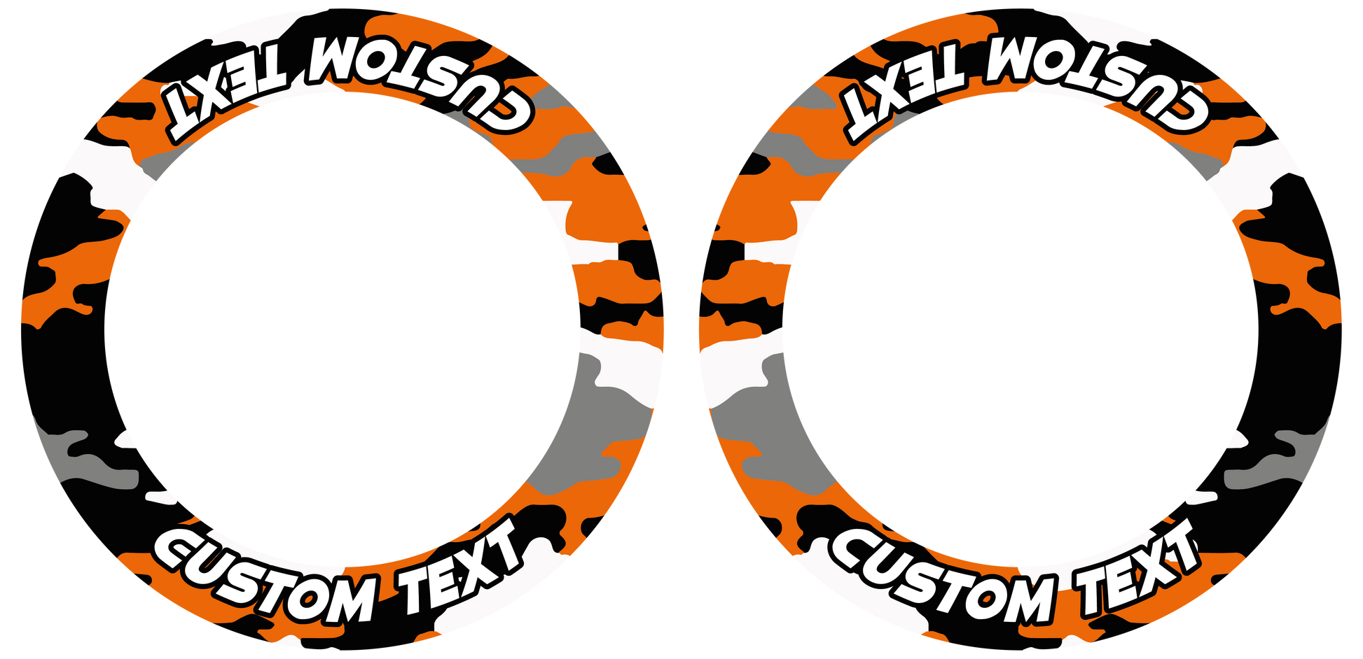 Individuelle Felgenaufkleber "Camouflage" orange Premium Wheelsticker keine