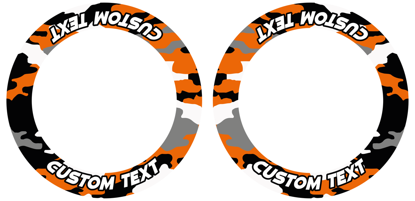 Individuelle Felgenaufkleber "Camouflage" orange Premium Wheelsticker keine