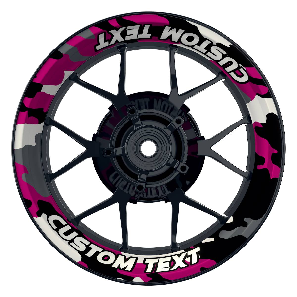 Individuelle Felgenaufkleber "Camouflage" pink Premium Wheelsticker keine