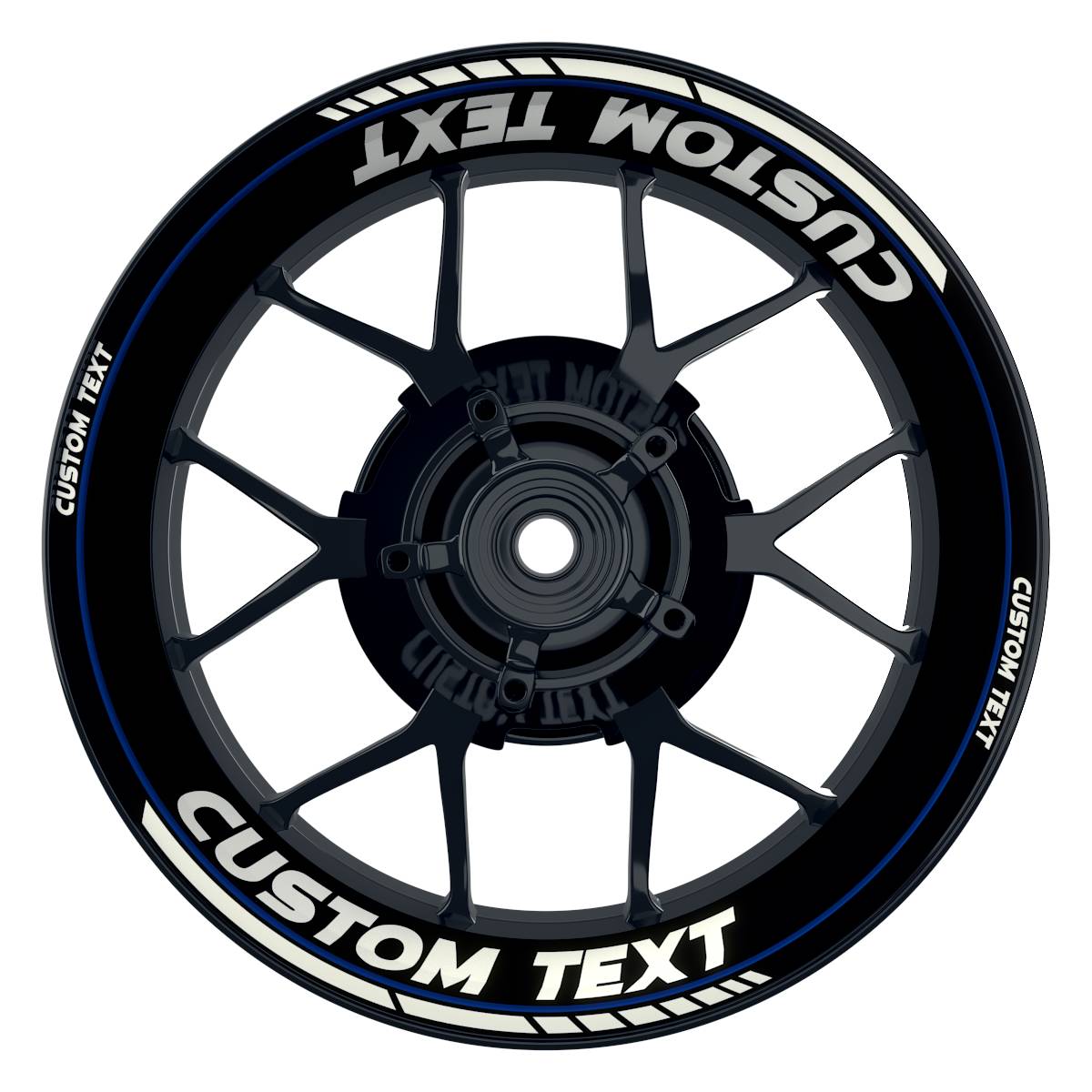 Individuelle Felgenaufkleber "Clean" schwarz Premium Wheelsticker blau