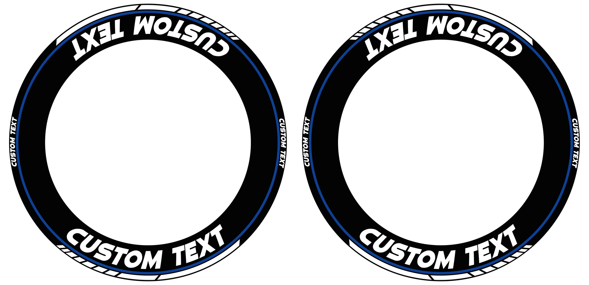 Individuelle Felgenaufkleber "Clean" schwarz Premium Wheelsticker blau
