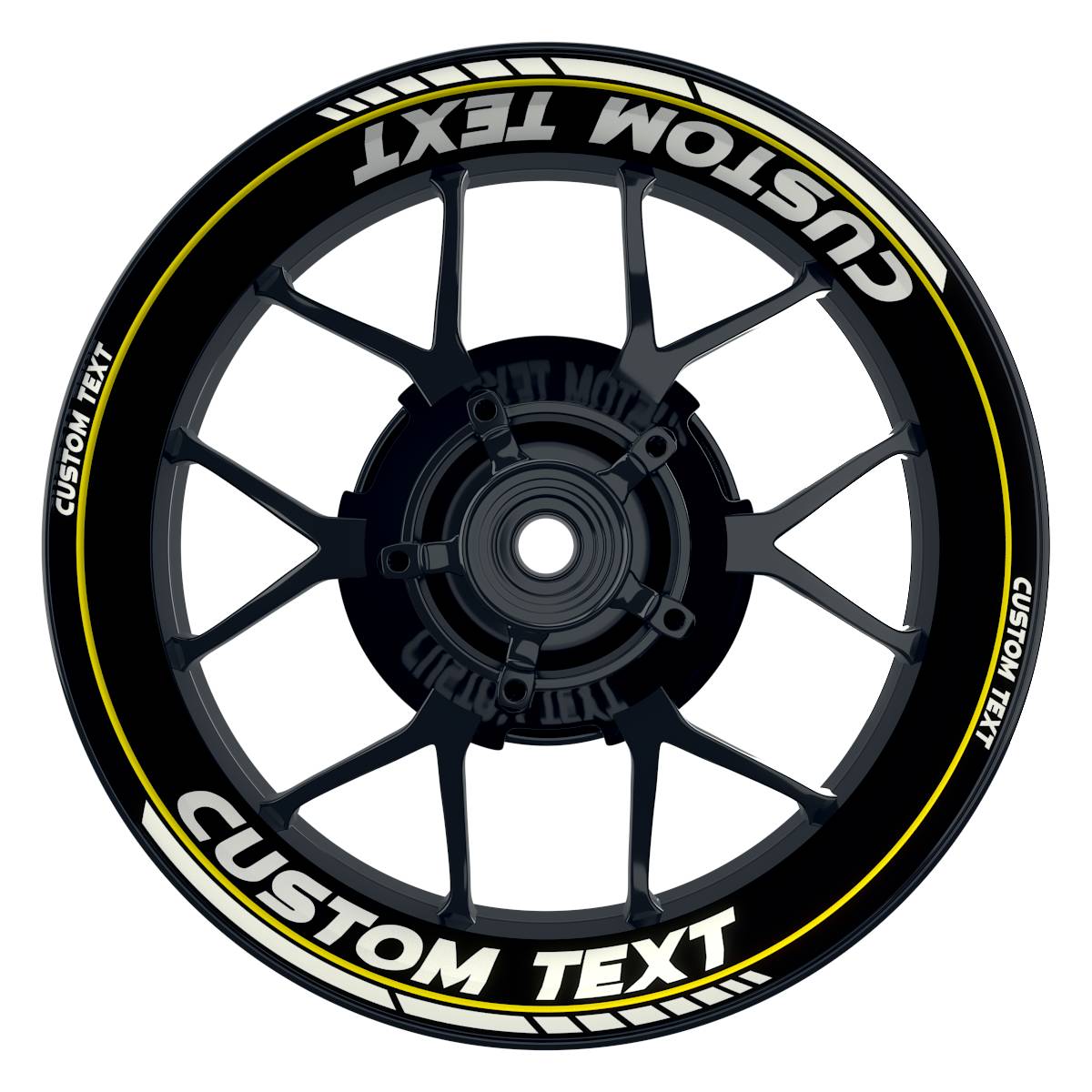 Individuelle Felgenaufkleber "Clean" schwarz Premium Wheelsticker gelb
