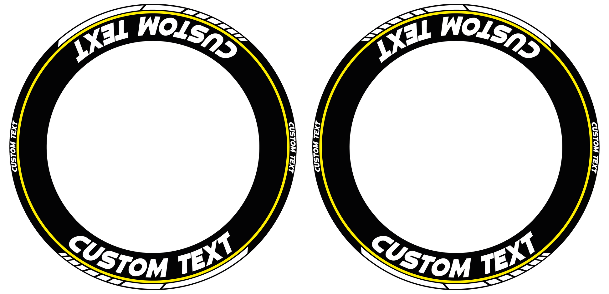Individuelle Felgenaufkleber "Clean" schwarz Premium Wheelsticker gelb