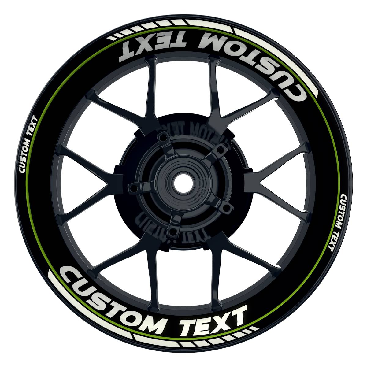 Individuelle Felgenaufkleber "Clean" schwarz Premium Wheelsticker grün