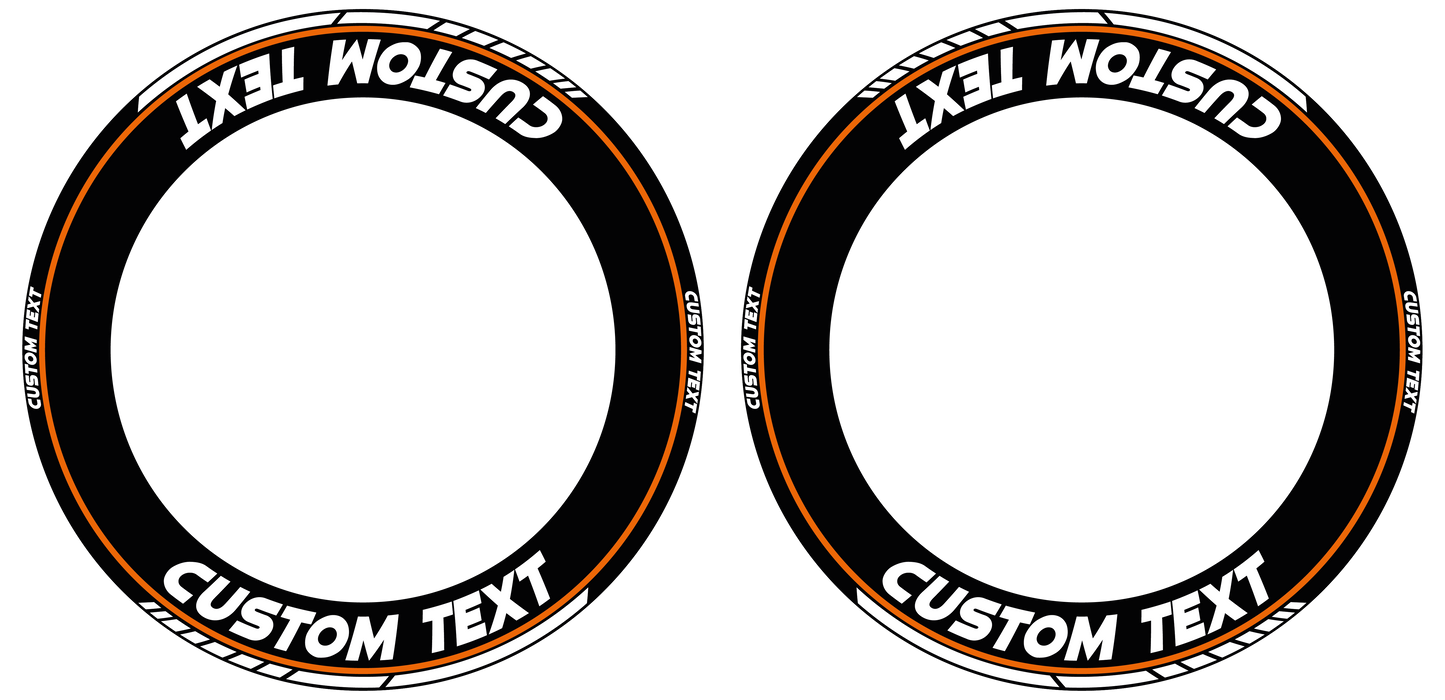Individuelle Felgenaufkleber "Clean" schwarz Premium Wheelsticker orange