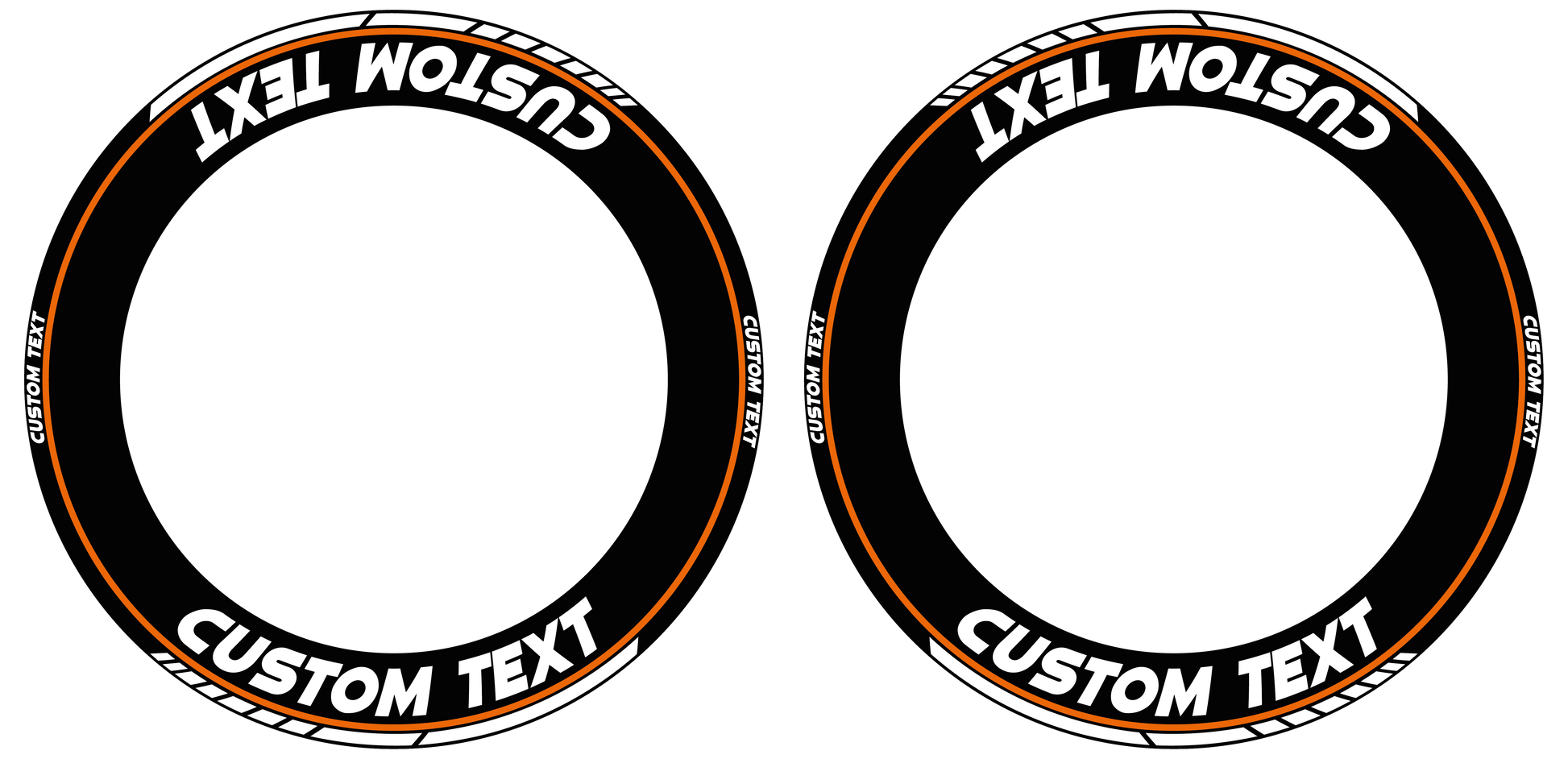 Individuelle Felgenaufkleber "Clean" schwarz Premium Wheelsticker orange