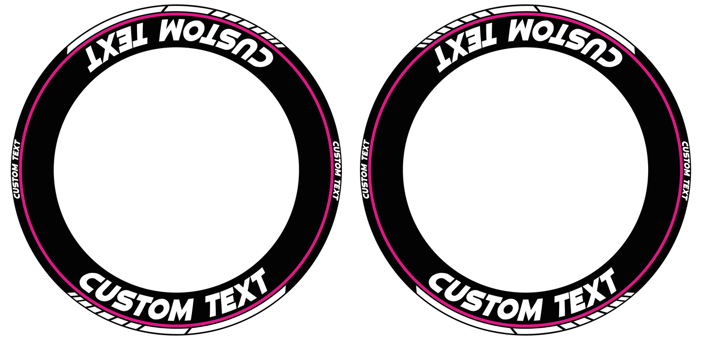 Individuelle Felgenaufkleber "Clean" schwarz Premium Wheelsticker pink