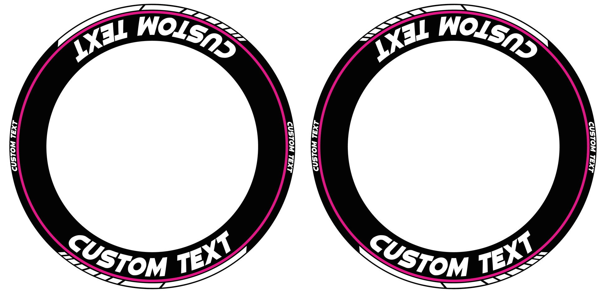 Individuelle Felgenaufkleber "Clean" schwarz Premium Wheelsticker pink