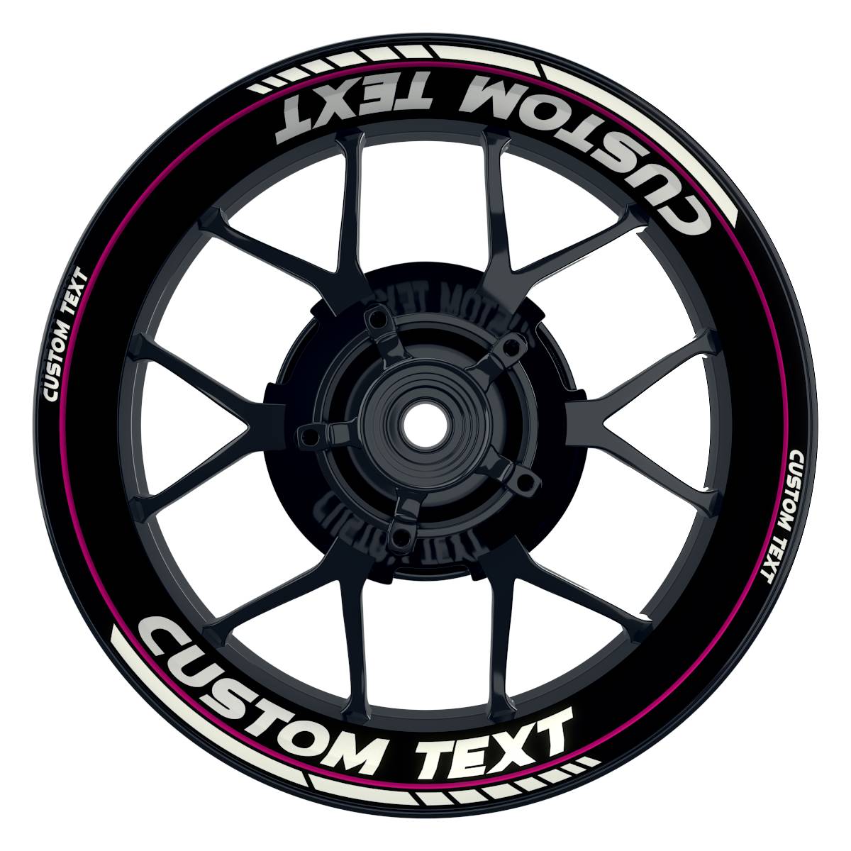 Individuelle Felgenaufkleber "Clean" schwarz Premium Wheelsticker pink
