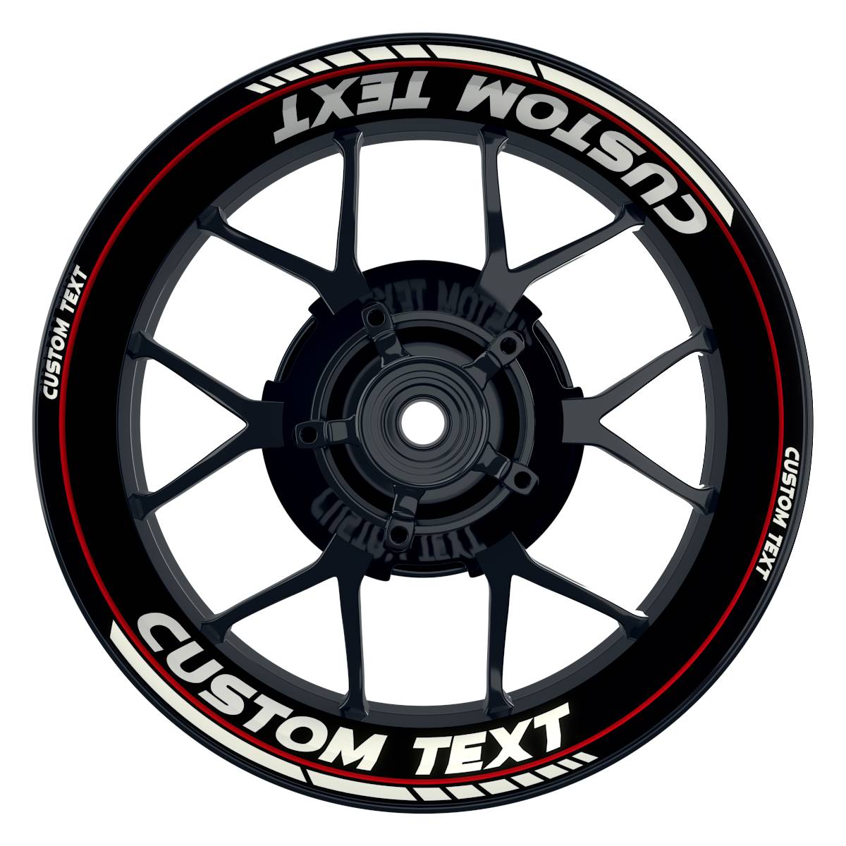 Individuelle Felgenaufkleber "Clean" schwarz Premium Wheelsticker rot