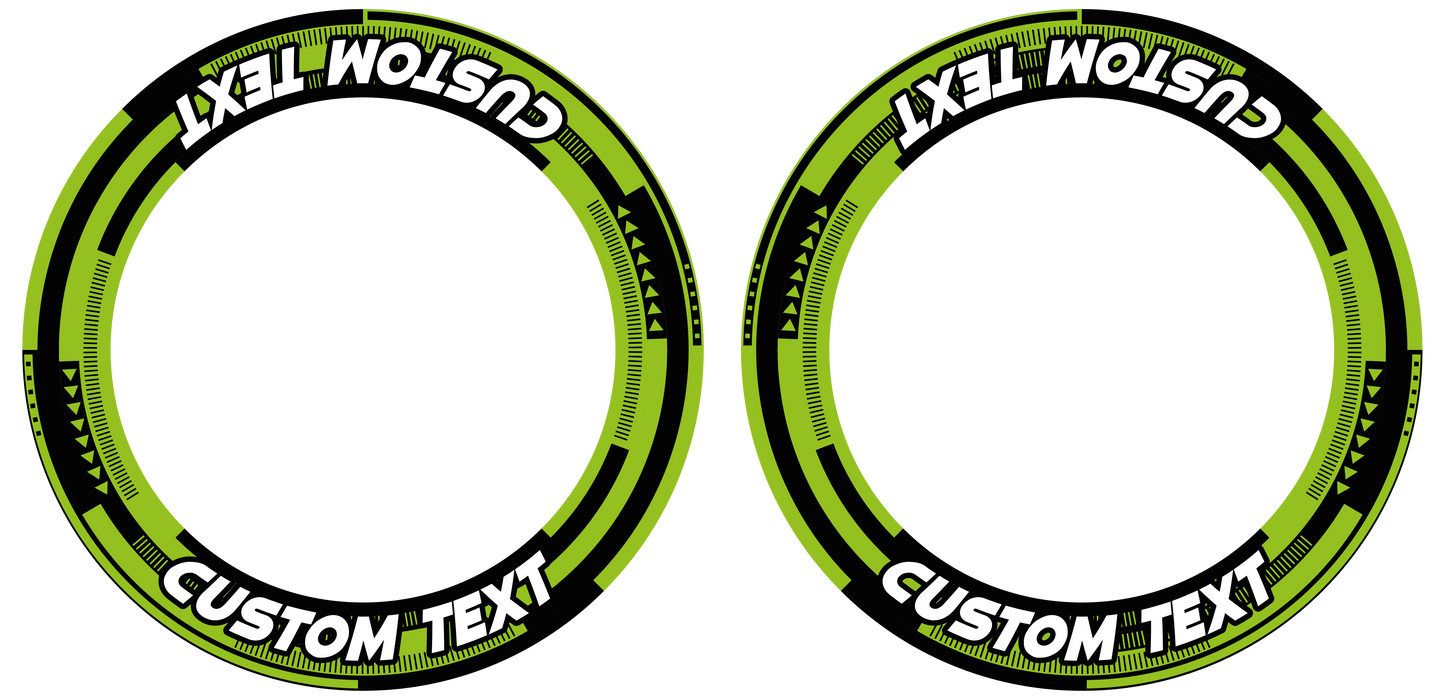 Individuelle Felgenaufkleber "Cybertech" schwarz Premium Wheelsticker grün