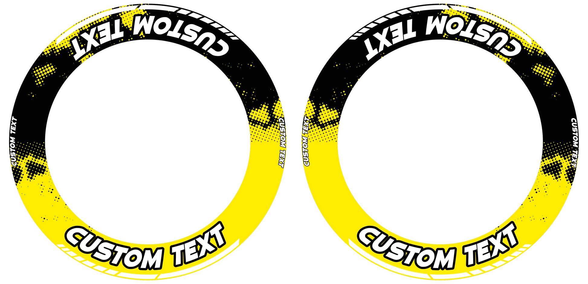 Individuelle Felgenaufkleber "Dots" schwarz Premium Wheelsticker gelb