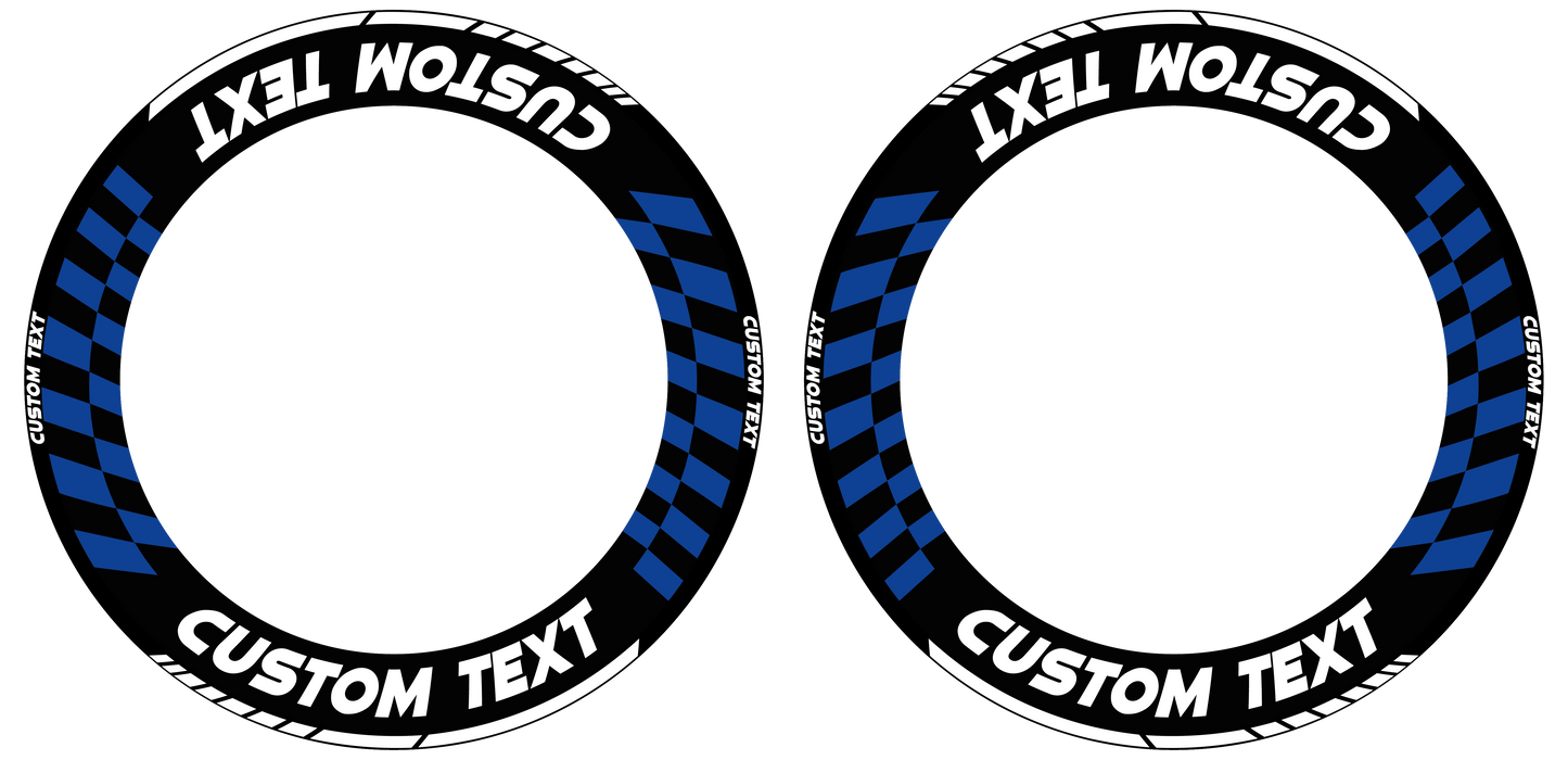 Individuelle Felgenaufkleber "GRID schwarz" Premium Wheelsticker blau