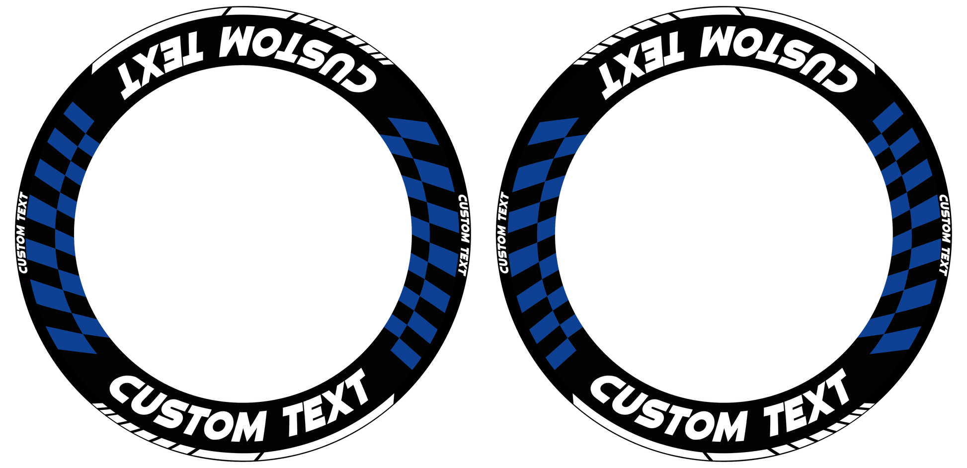 Individuelle Felgenaufkleber "GRID schwarz" Premium Wheelsticker blau