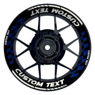Individuelle Felgenaufkleber "GRID schwarz" Premium Wheelsticker blau