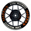 Individuelle Felgenaufkleber "GRID schwarz" Premium Wheelsticker orange