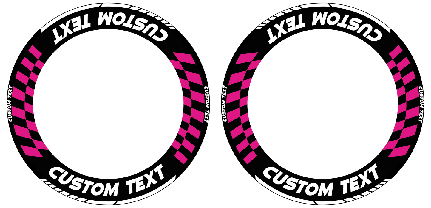 Individuelle Felgenaufkleber "GRID schwarz" Premium Wheelsticker pink