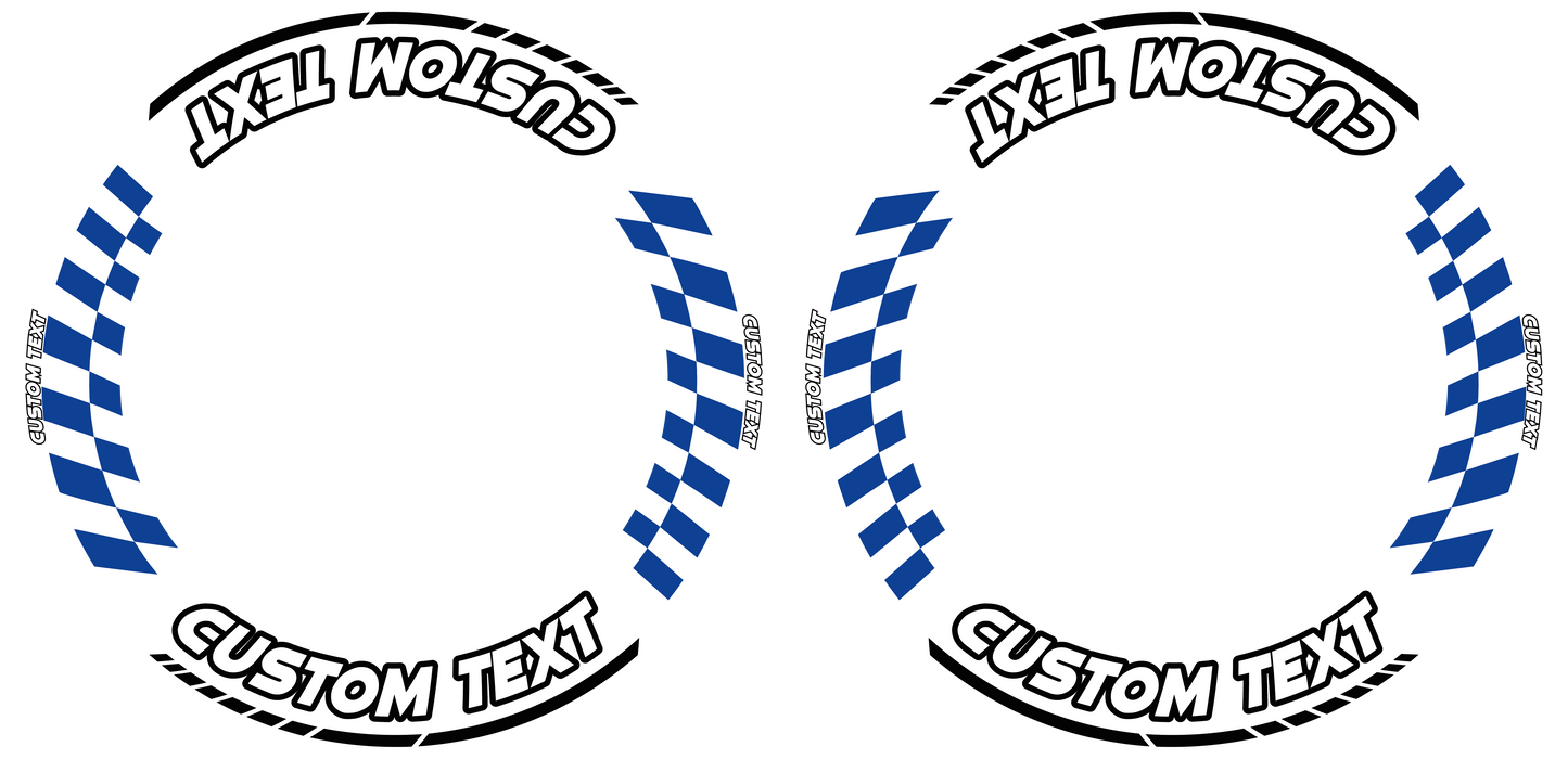 Individuelle Felgenaufkleber "GRID weiss" Premium Wheelsticker blau