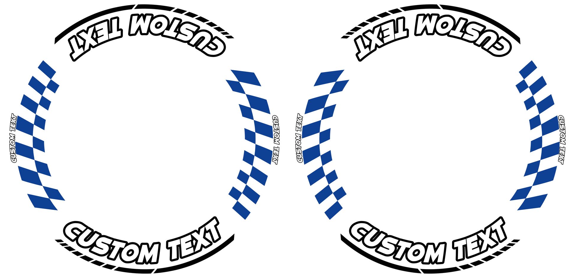 Individuelle Felgenaufkleber "GRID weiss" Premium Wheelsticker blau