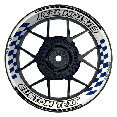 Individuelle Felgenaufkleber "GRID weiss" Premium Wheelsticker blau